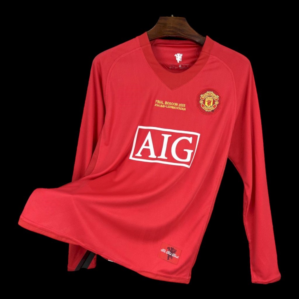 Manchester United Maillot Domicile UCL Rétro Manches Longues 2007/08